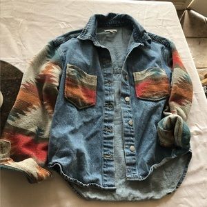 Aztec Print Jean Jacket Woman’s Small